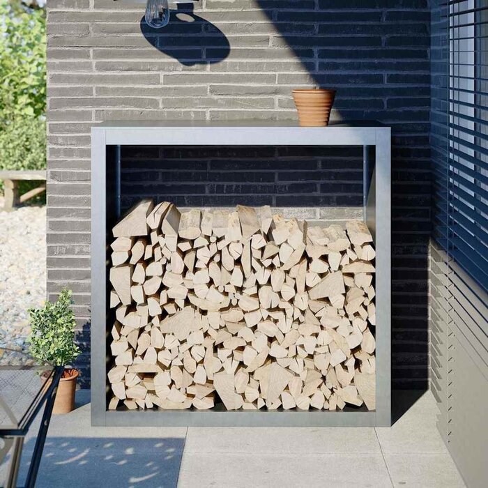 Abri bois de chauffage acier galvanisé 100cm - Jusqu'à -46%