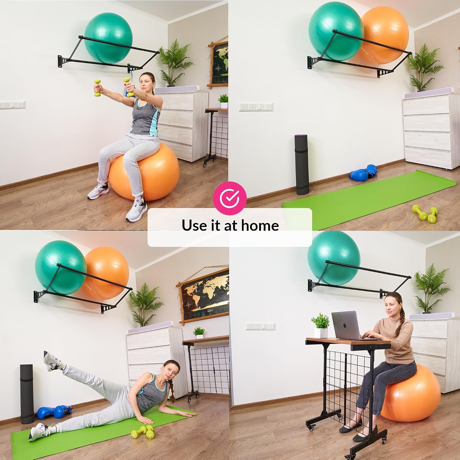 Support mural pour ballons de fitness - Jusqu'à 39% de réduction