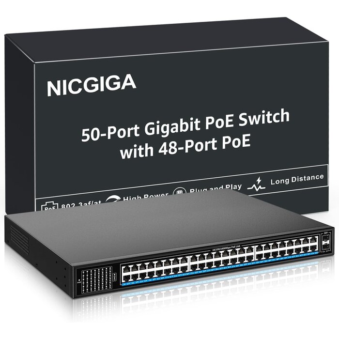Switch PoE+ 48 ports 400W - Performances réseau pro jusqu'à -42%