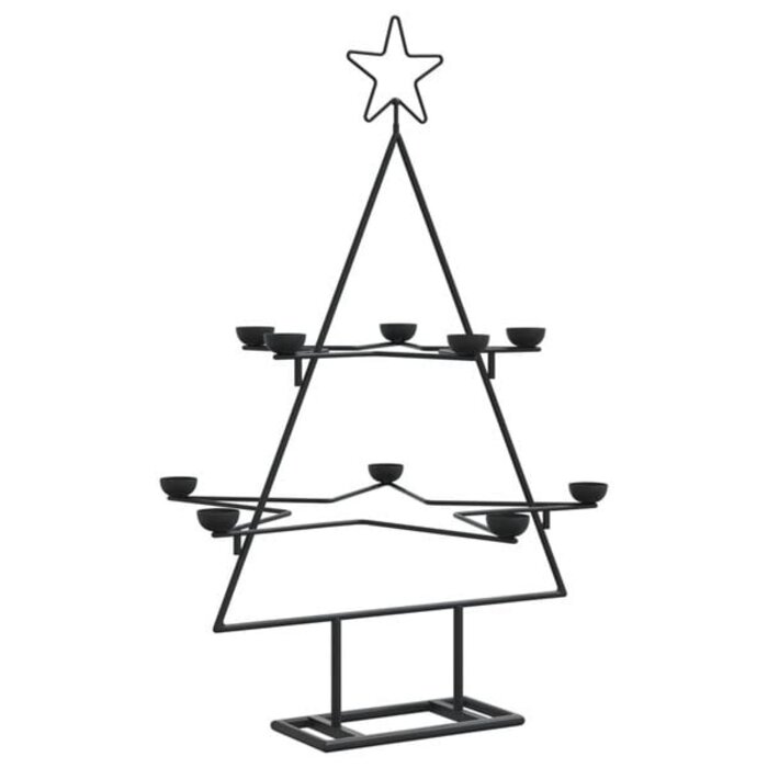 Vidaxl Sapin de Noël décoratif en métal noir 75 cm - Jusqu'à -74% sur l'outlet