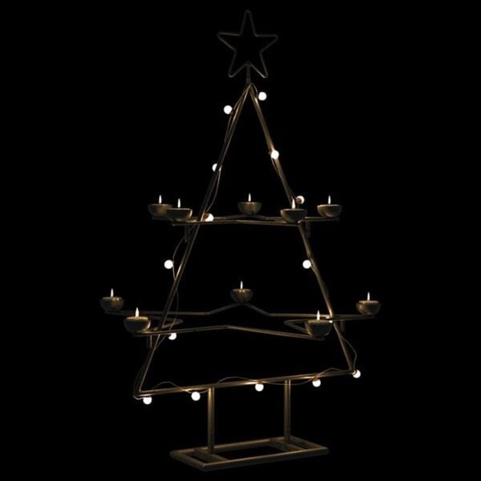 Vidaxl Sapin de Noël décoratif en métal noir 75 cm - Jusqu'à -74% sur l'outlet