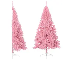 Vidaxl Sapin de Noël demi-arbre rose 240 cm - Jusqu'à 65 % de réduction