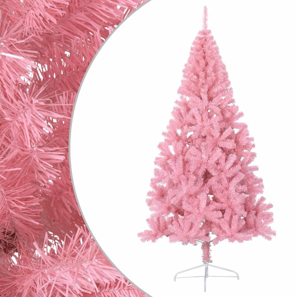 Sapin de Noël artificiel rose 240 cm - Demi-arbre gain de place - Jusqu'à -33%