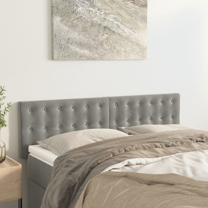 Vidaxl Lot de 2 Têtes de lit velours gris clair - Jusqu'à 61% de remise