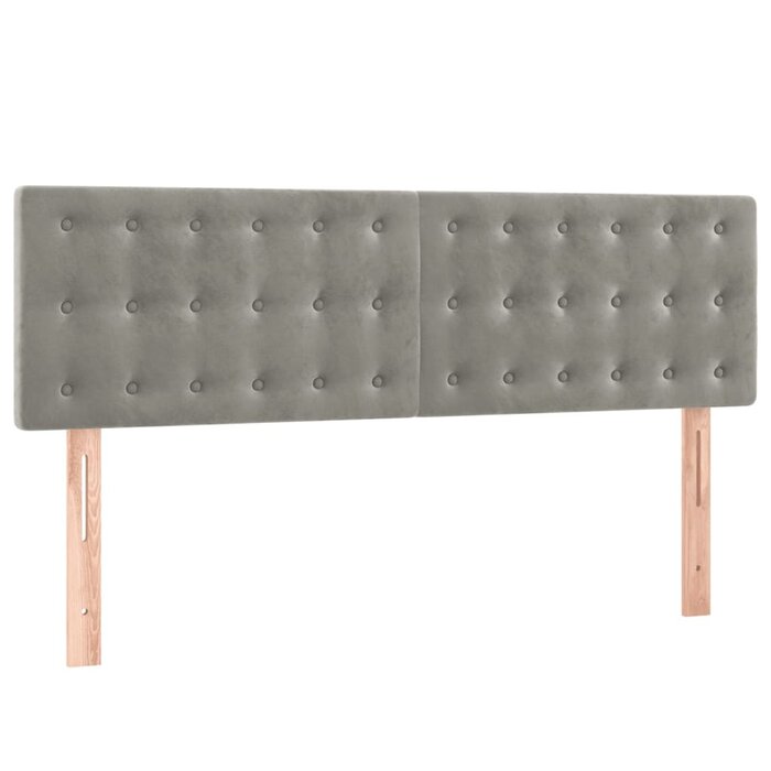 Vidaxl Lot de 2 Têtes de lit velours gris clair - Jusqu'à 61% de remise