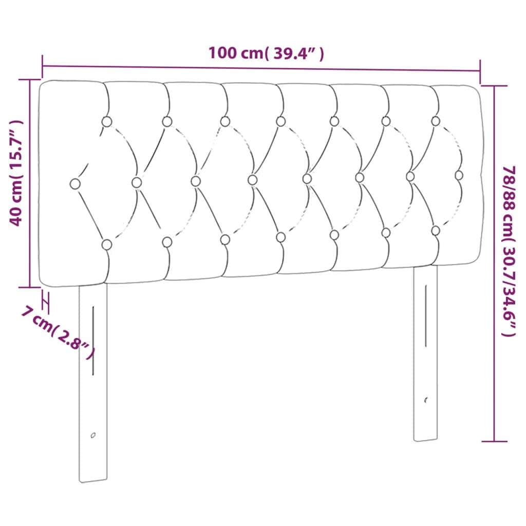 Tête de lit velours gris foncé 100cm - Jusqu'à -32% sur notre Outlet