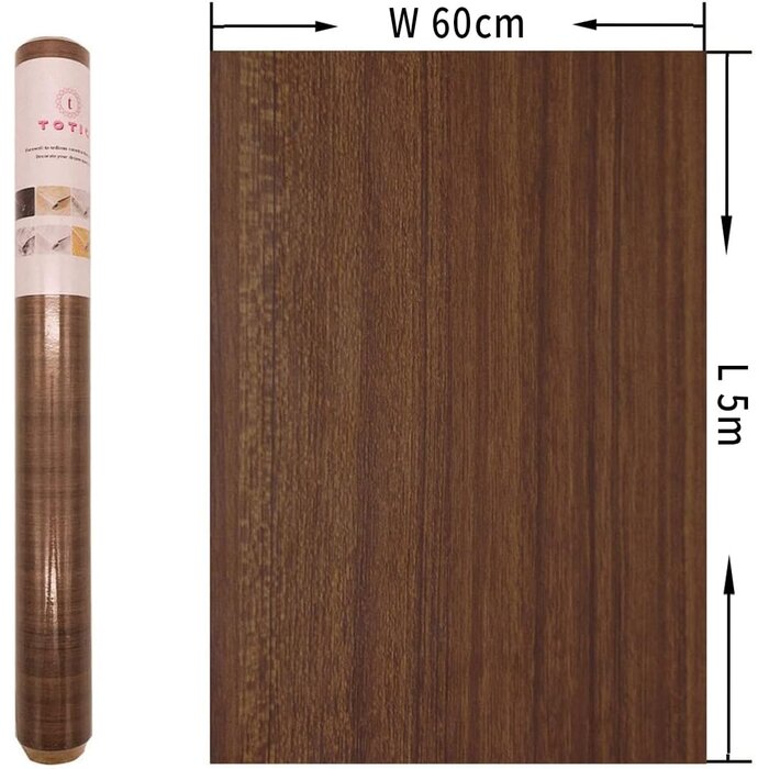 Revêtement adhésif bois noyer 60x500cm - Jusqu'à 27% de réduction