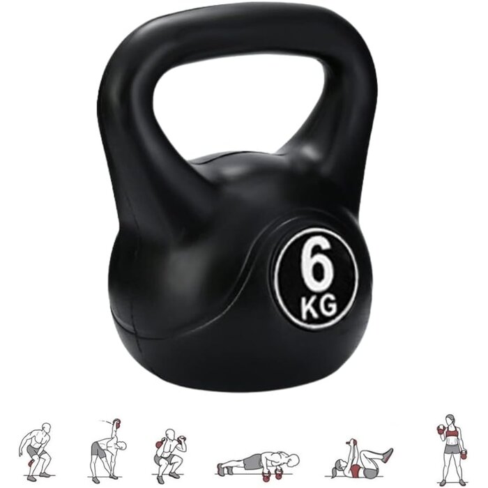 Kettlebell en béton avec néoprène - Noir - Jusqu'à -54% de réduction