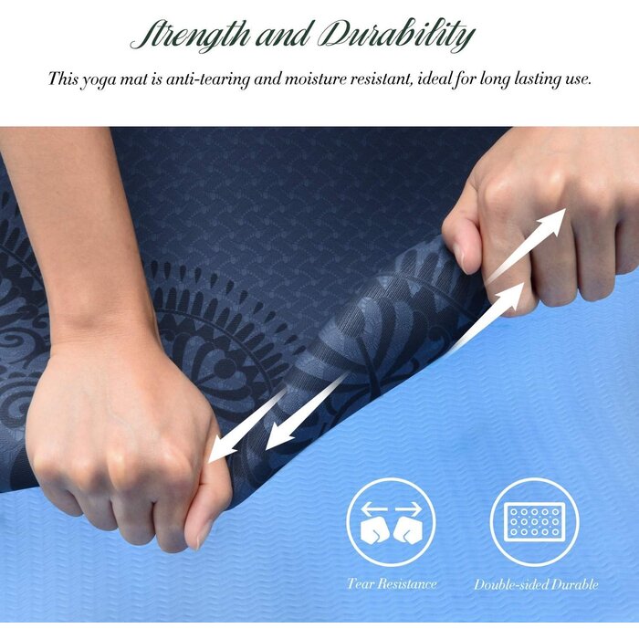 Tapis de yoga antidérapant TPE bleu - Jusqu'à -43% sur nos articles outlet