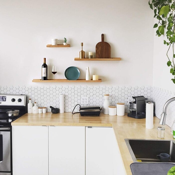 Étagère murale en chêne massif 90 cm - Jusqu'à -68% sur votre déco