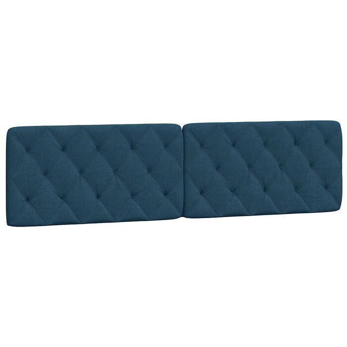 Coussin de tête de lit 200 cm en velours bleu - Jusqu'à -40%