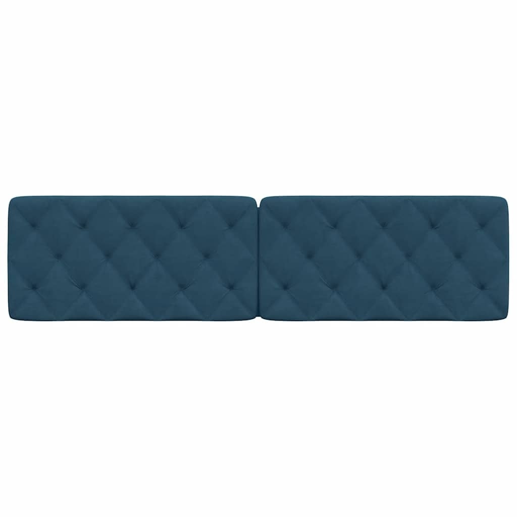 Coussin de tête de lit 200 cm en velours bleu - Jusqu'à -40%