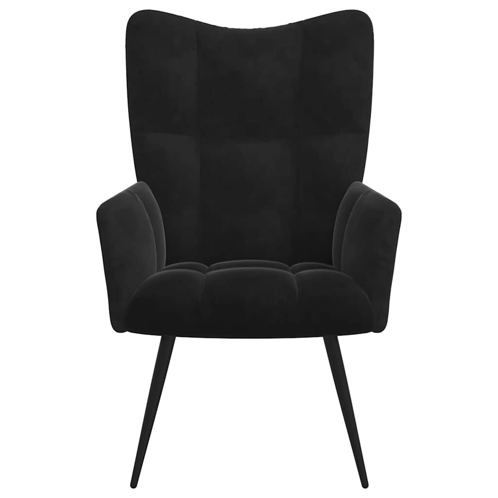 Fauteuil relax en velours noir - Design chic - Jusqu'à 41% de réduction