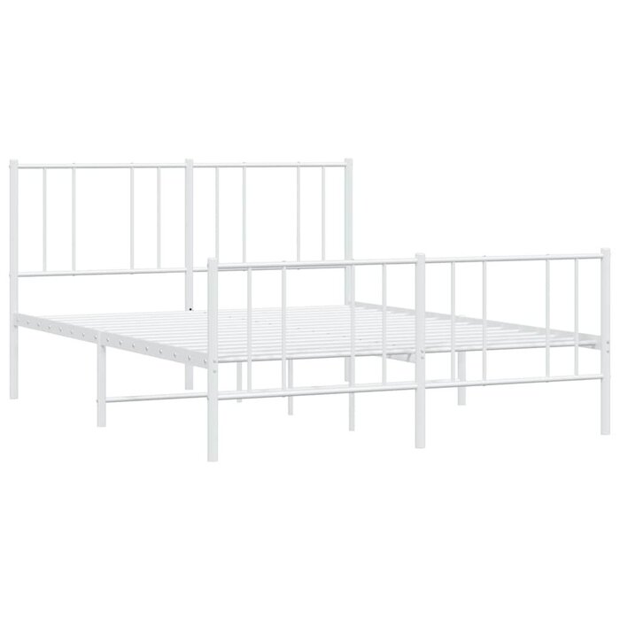 Cadre de lit métal blanc 150x200 cm - Jusqu'à -41% sur votre literie