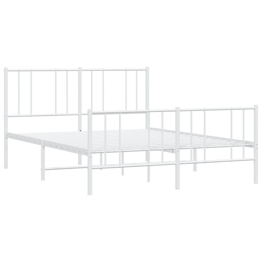 Cadre de lit métal blanc 150x200 cm - Jusqu'à -41% sur votre literie