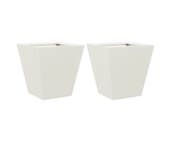 Vidaxl Lot de 2 jardinières carrées en acier blanc 30 cm - Jusqu'à -68%
