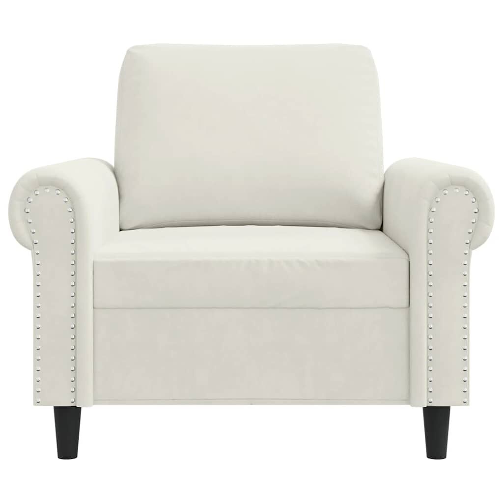 Fauteuil en velours crème 60 cm - Jusqu'à -41% sur le retour