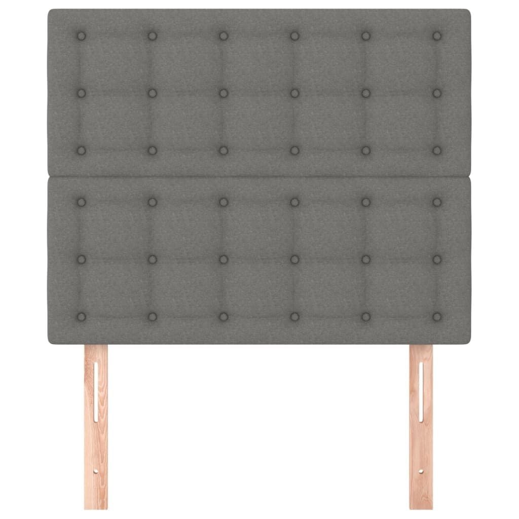 Vidaxl Lot de 2 têtes de lit tissu gris foncé - Jusqu'à 75% de réduction