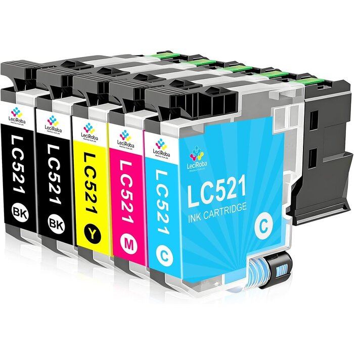 Lot de 5 cartouches d'encre compatibles jusqu'à -35% pour imprimantes Brother