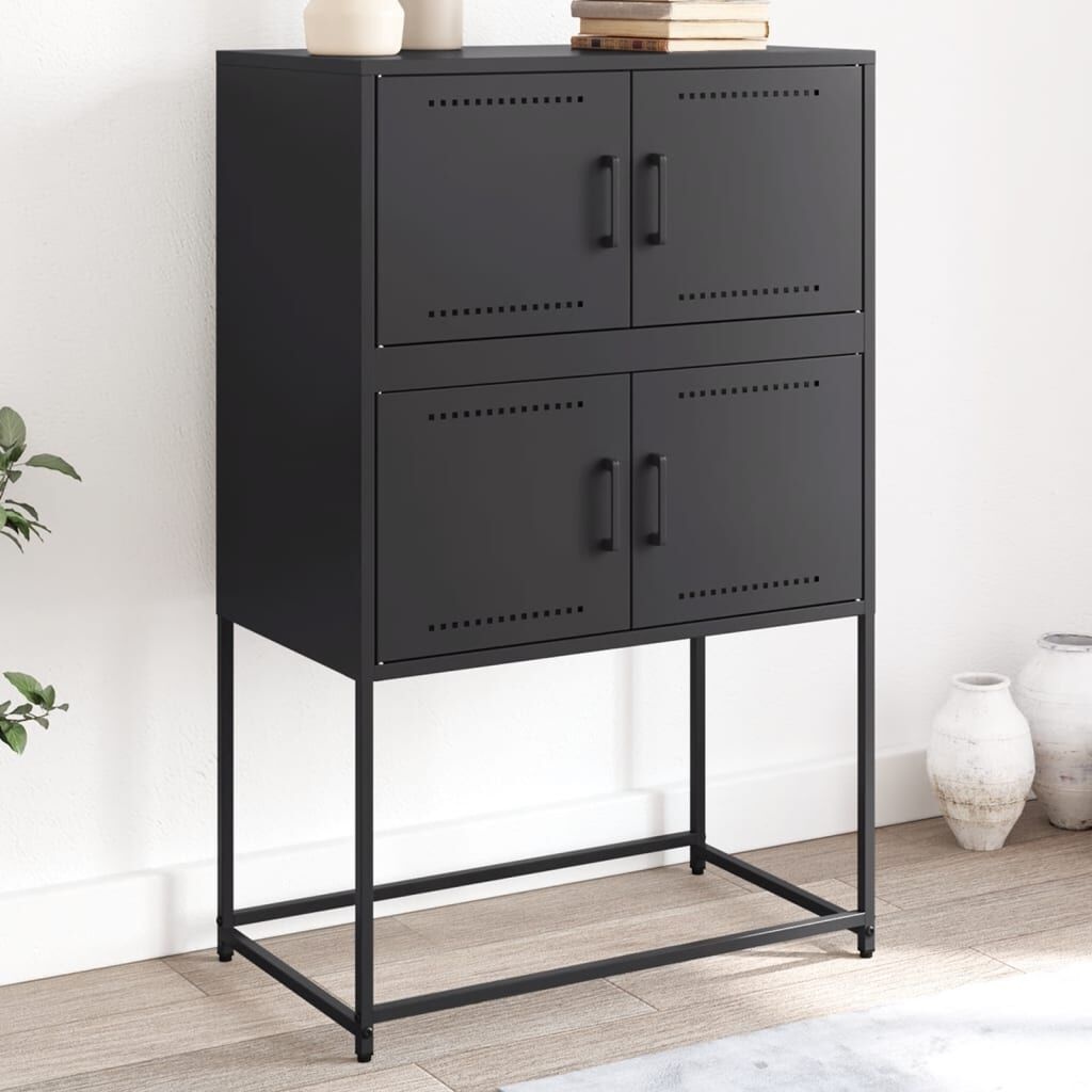 Buffet industriel en acier noir 68,5x38,5x107 cm - Jusqu'à 40% de remise
