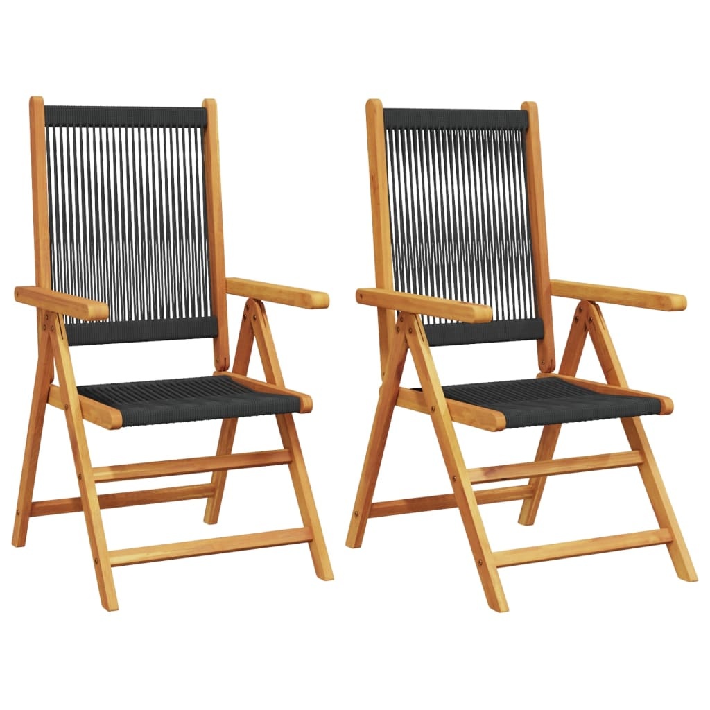 Lot de 2 chaises de jardin pliantes en acacia noir - Jusqu'à -41%