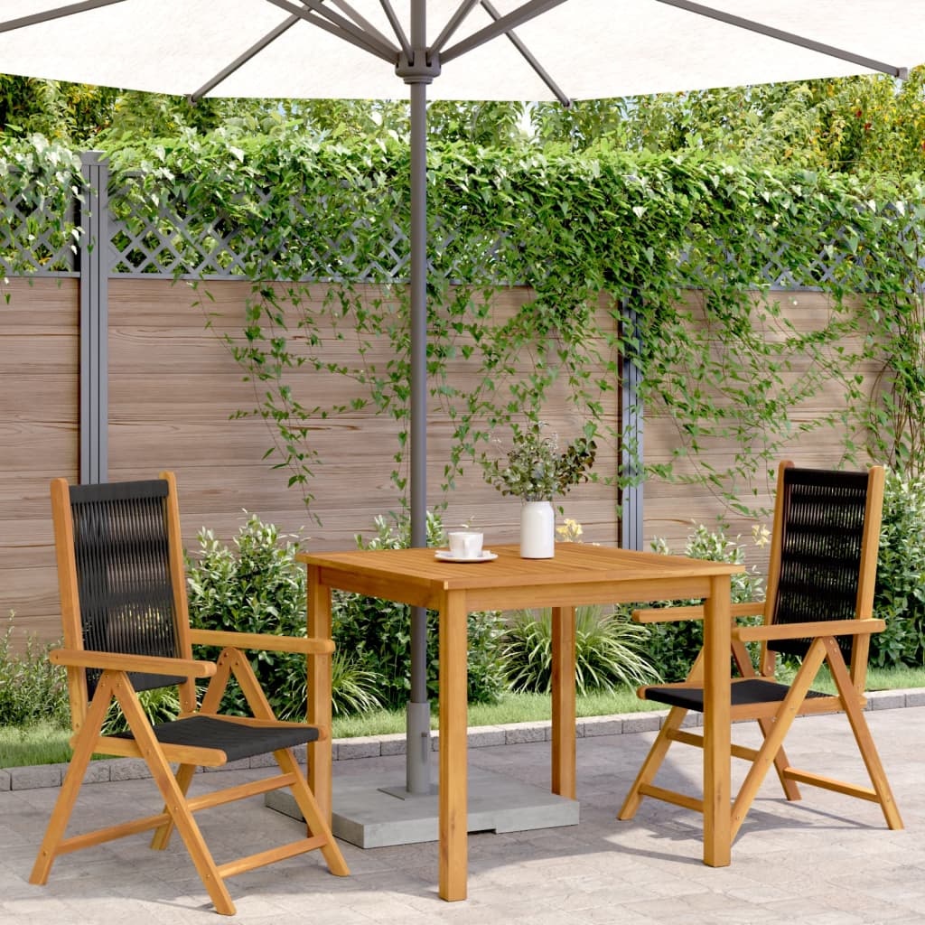 Lot de 2 chaises de jardin pliantes en acacia noir - Jusqu'à -41%