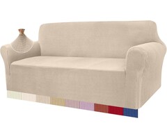 Housse de canapé 3 places extensible beige - Protection animaux - Jusqu'à -41%
