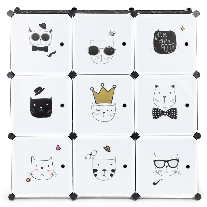 Meuble de rangement enfant 9 cases chatons - Jusqu'à -48% sur l'outlet