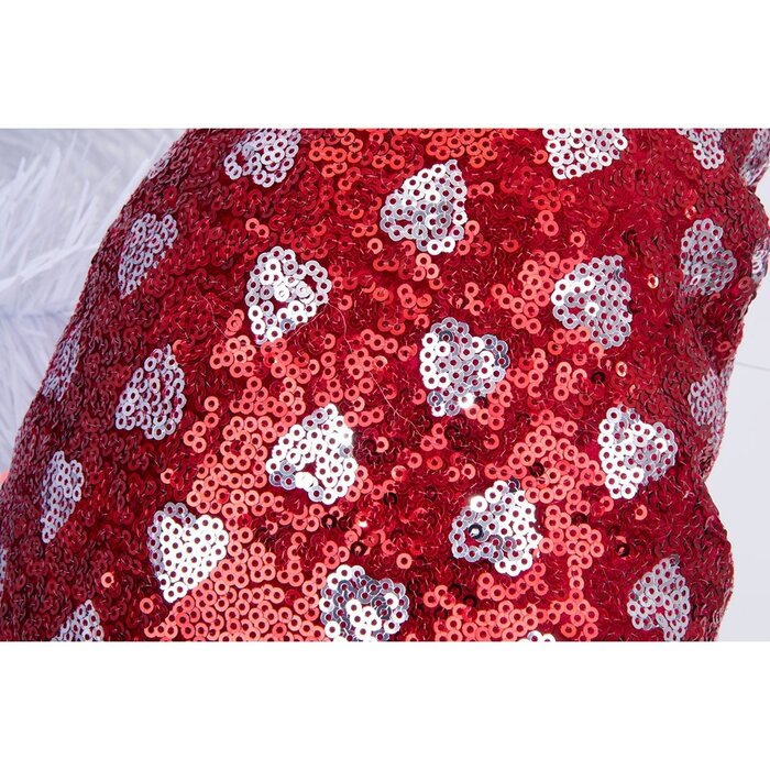 Lutin de Noël assis 92 cm - Décoration pailletée - Jusqu'à -55%