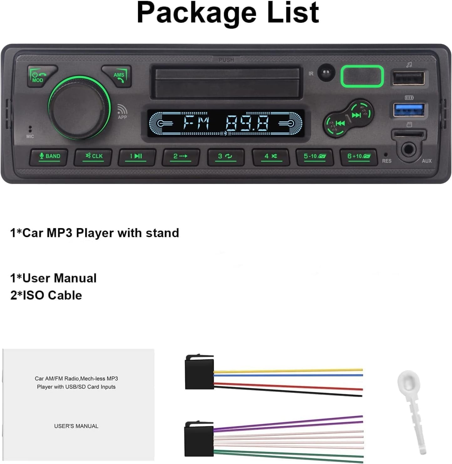 Autoradio Bluetooth 1-DIN avec support téléphone rotatif - Jusqu'à -39%
