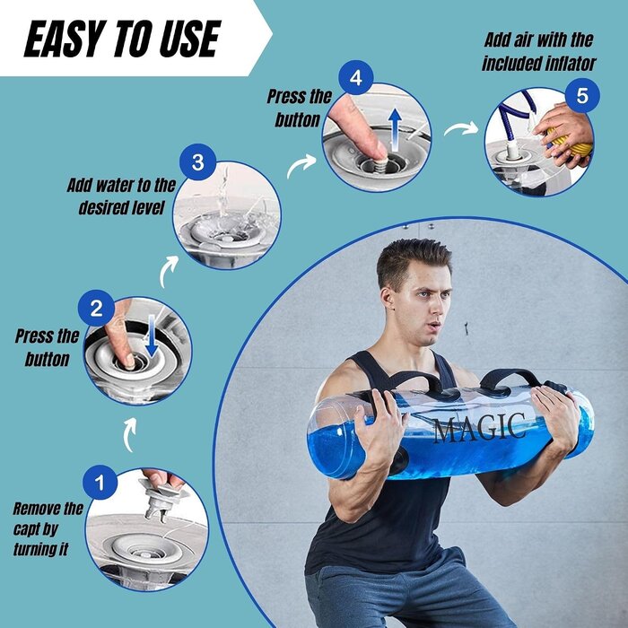 Sac de fitness à eau réglable 5-20 kg - Jusqu'à 38% de remise