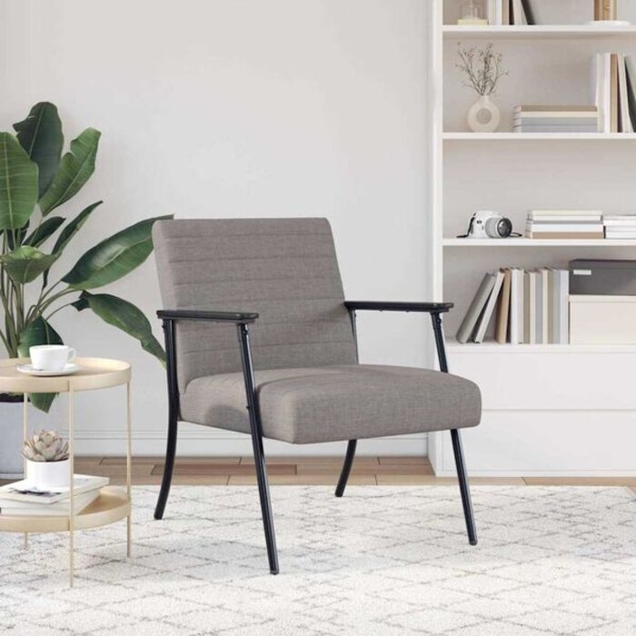 Fauteuil moderne taupe en tissu - Confort design - Jusqu'à -40%