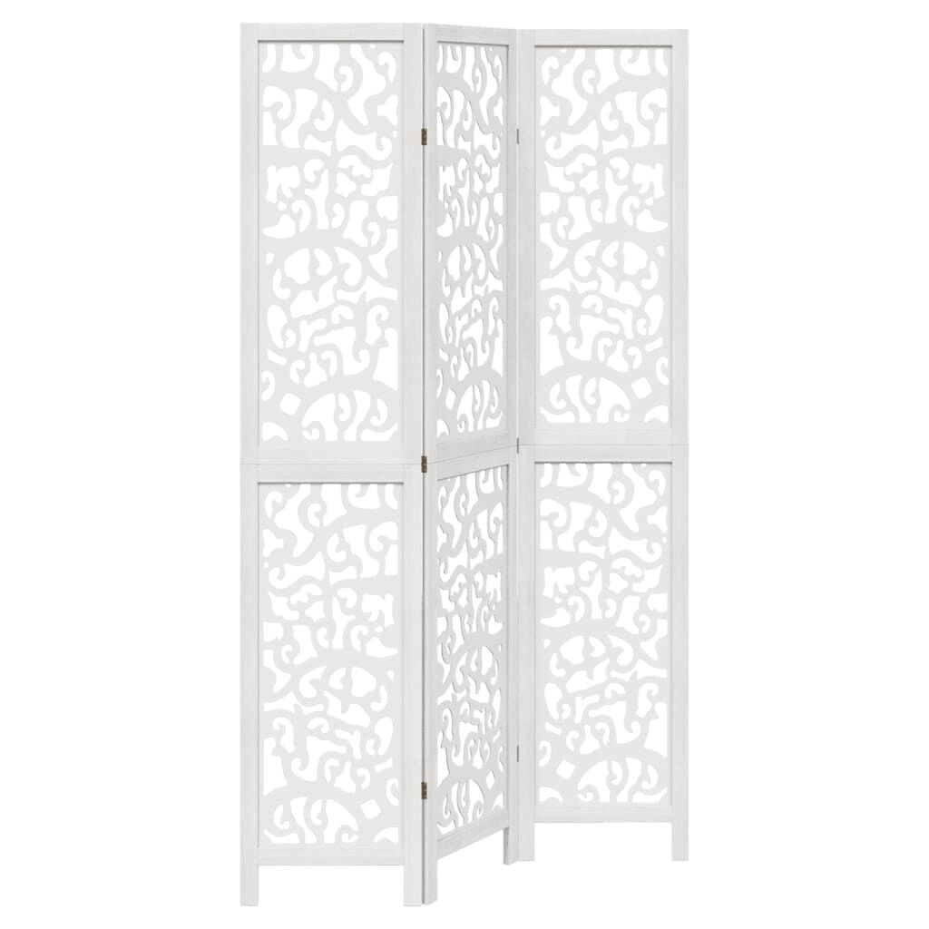 Paravent en bois massif blanc - 3 panneaux - Jusqu'à 40% de réduction