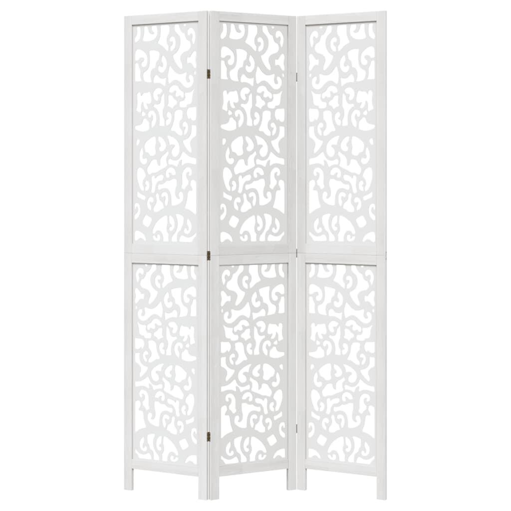 Paravent en bois massif blanc - 3 panneaux - Jusqu'à 40% de réduction