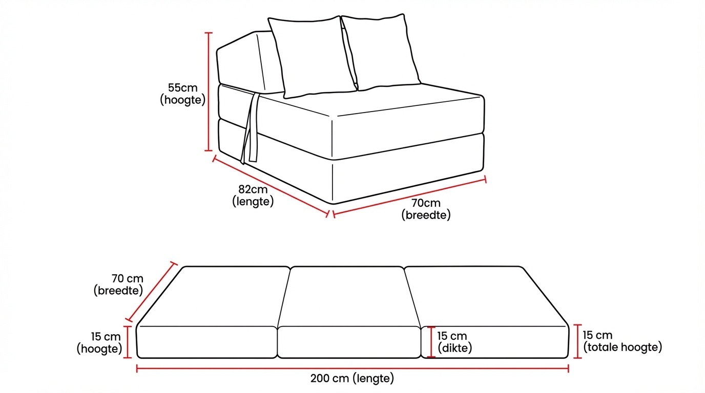 Matelas pliable 200x70x15 cm bleu marine - Jusqu'à -32% sur notre gamme outlet
