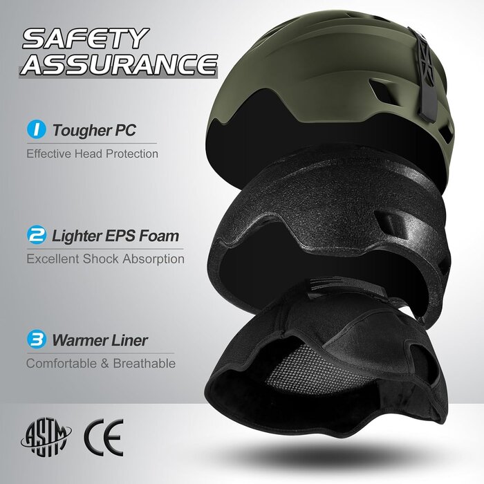 Casque de ski avec visière intégrée UV400 - Taille S - Jusqu'à 40% de remise