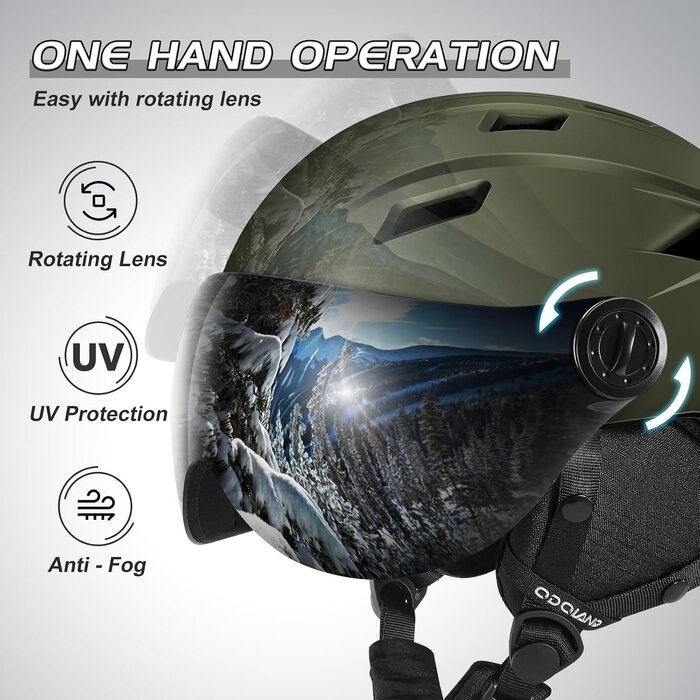 Casque de ski avec visière intégrée UV400 - Taille S - Jusqu'à 40% de remise