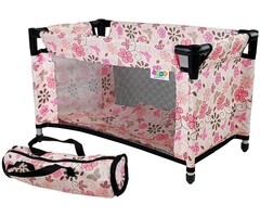Viking Choice Lit de poupée à fleurs avec couette - Jusqu'à -13% sur l'outlet