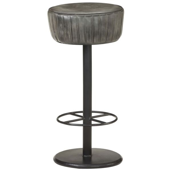 Vidaxl Tabouret de bar en cuir véritable gris vieilli - Jusqu'à -75%