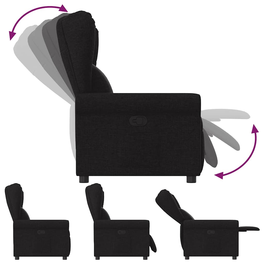 Fauteuil inclinable en tissu noir - Jusqu'à -41% sur l'outlet