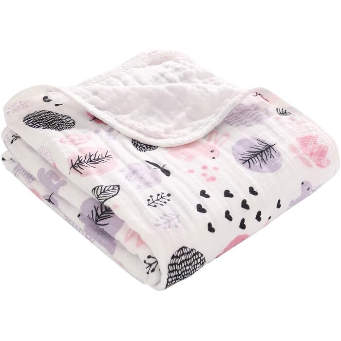 Couverture Mousseline 110x150cm Motif Lapin - Jusqu'à -32%