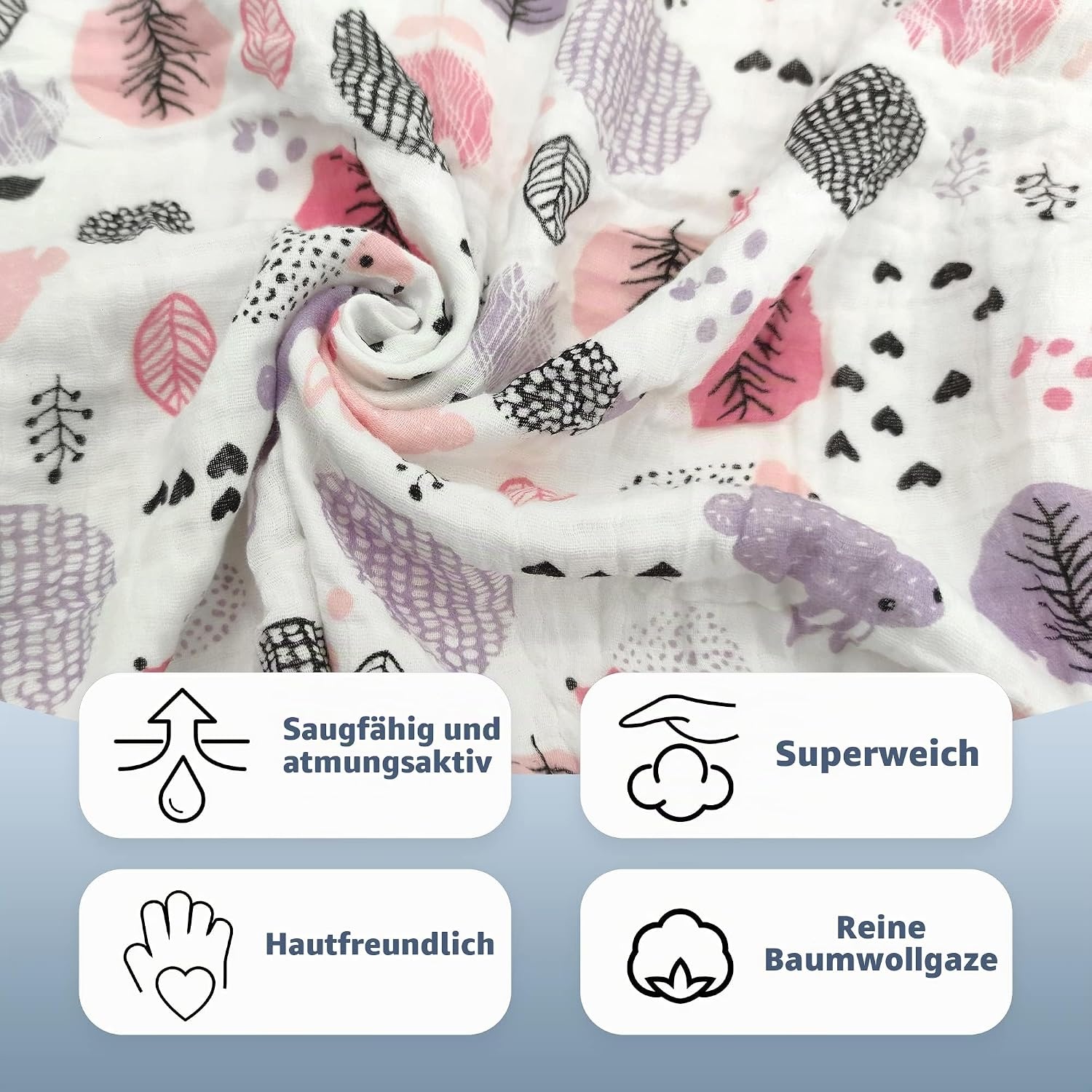 Couverture Mousseline 110x150cm Motif Lapin - Jusqu'à -32%
