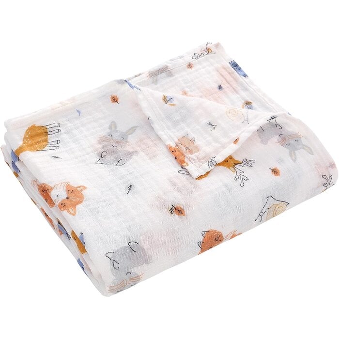 Couverture Mousseline 110x150cm Motif Lapin - Jusqu'à -32%
