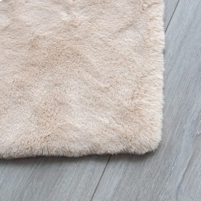 Tapis fausse fourrure beige 60x90cm - Ultra doux - Jusqu'à -38%