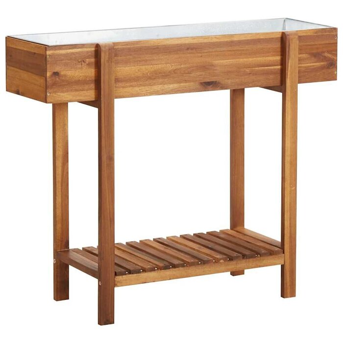 Jardinière surélevée en acacia et zinc 90cm - Jusqu'à -41% sur le stock