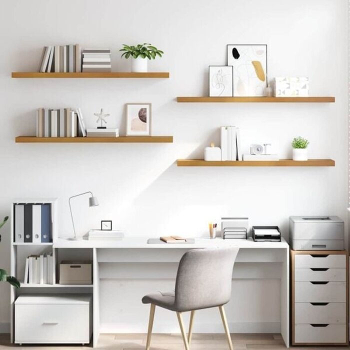 Lot de 4 étagères murales beige 120cm - Jusqu'à 40% de réduction