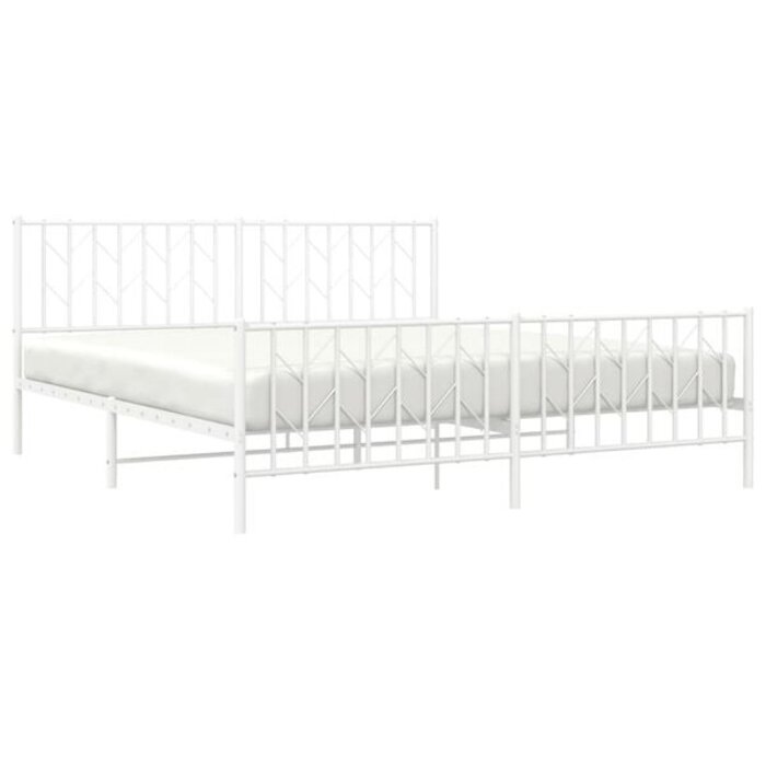 Cadre de lit en métal blanc 183x213 cm - Jusqu'à -41%