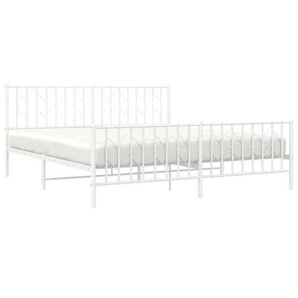 Cadre de lit en métal blanc 183x213 cm - Jusqu'à -41%