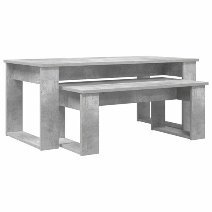 Ensemble 2 tables basses aspect béton gris - Jusqu'à -39%