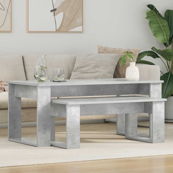 Ensemble 2 tables basses aspect béton gris - Jusqu'à -39%